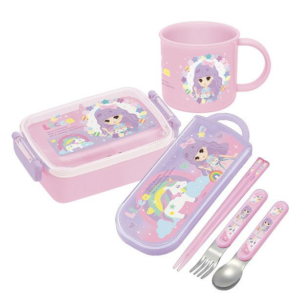 リカちゃん 抗菌 角型お弁当箱 450ml トリオ コップセット