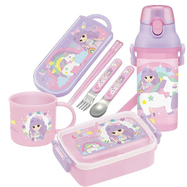 リカちゃん お買得４点セット 抗菌 角型お弁当箱 450ml トリオ コップ プラ水筒