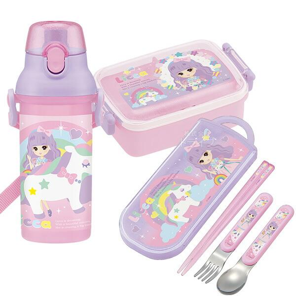 リカちゃん 抗菌 角型お弁当箱 450ml トリオ プラ水筒 480ml セット