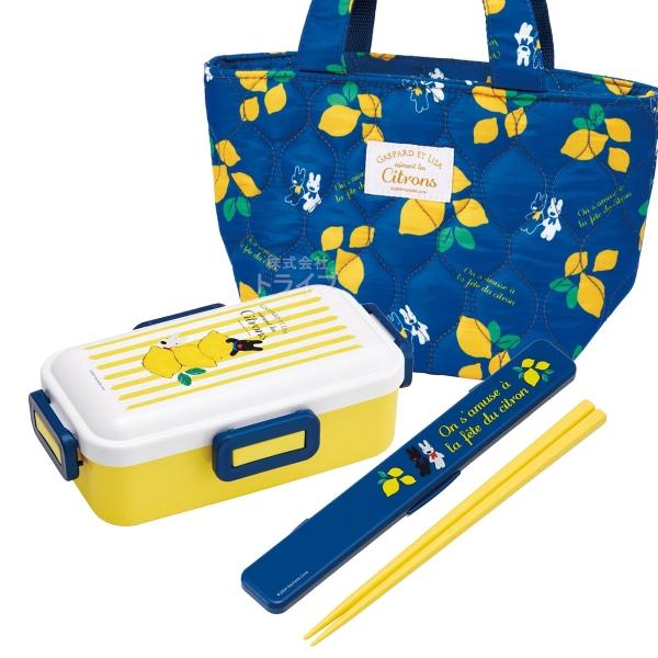 リサとガスパール 抗菌 ４点ロックお弁当箱650ml 箸＆箸箱 キルトランチバッグ セット
