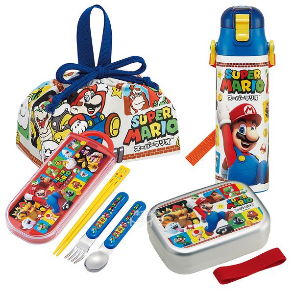 スーパーマリオ お買得４点セット アルミお弁当箱 370ml トリオ 巾着 水筒580ml