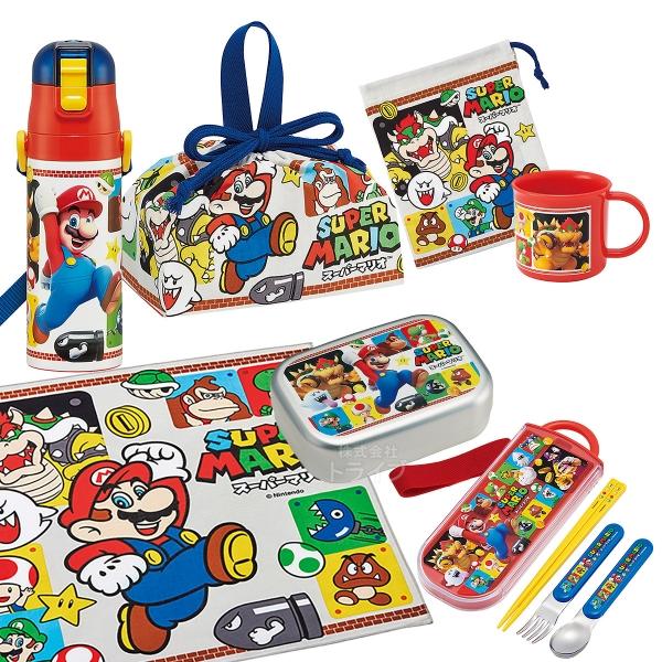 スーパーマリオ お買得７点セット アルミお弁当箱 370ml トリオ コップ コップ袋 水筒 巾着 ...