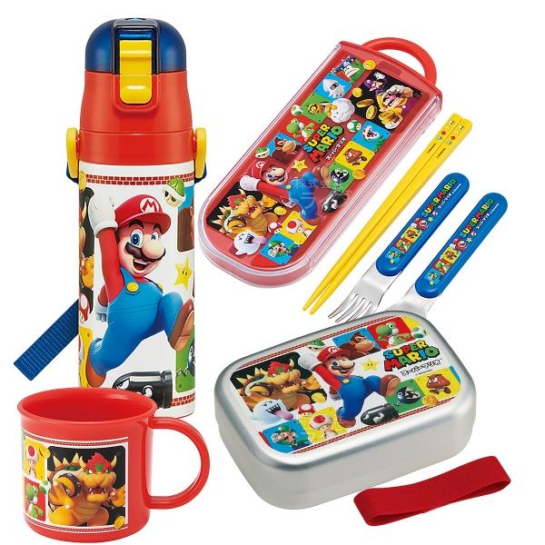 スーパーマリオ お買得４点セット アルミお弁当箱 370ml トリオ コップ 水筒