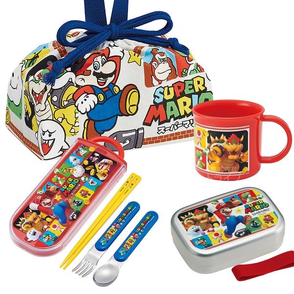 スーパーマリオ お買得４点セット アルミお弁当箱 370ml トリオ コップ 巾着セット
