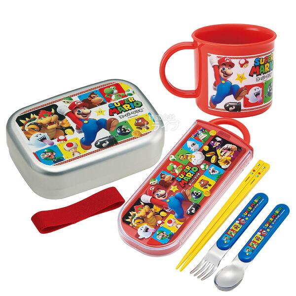 スーパーマリオ 抗菌 アルミお弁当箱 370ml トリオ コップセット