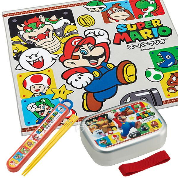スーパーマリオ アルミお弁当箱 370ml 箸＆箸箱 ランチクロスセット