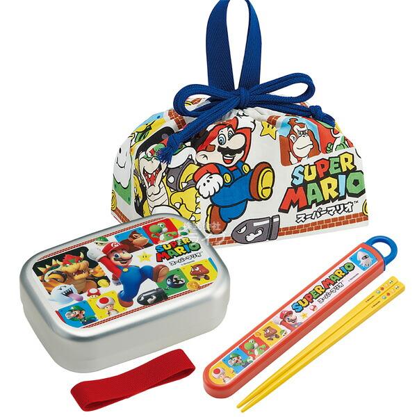 スーパーマリオ アルミお弁当箱 370ml 箸＆箸箱 巾着セット