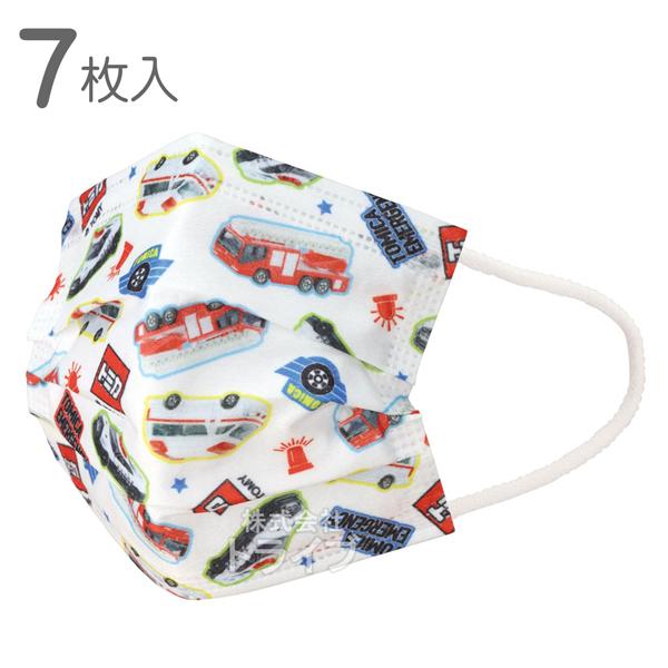 トミカ 23 不織布 プリーツマスク 子供用 7枚入 MSKP3N ネコポス対応品 651465 ラ...