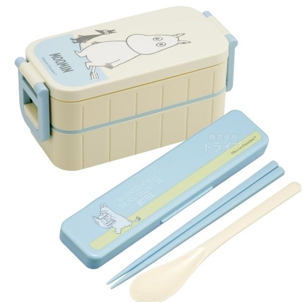 ムーミン 抗菌 箸付お弁当箱650ml ２段 コンビ セット