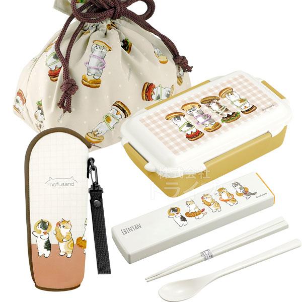 mofusand ランチ４点セット 4点ロック お弁当箱 500ml コンビ 巾着袋 ソフトボトルカ...
