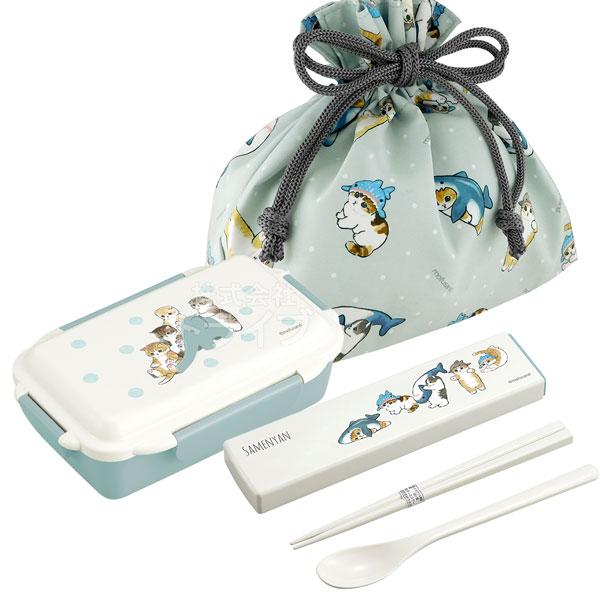 mofusand 4点ロック お弁当箱 500ml コンビ 巾着袋 セット ブルー