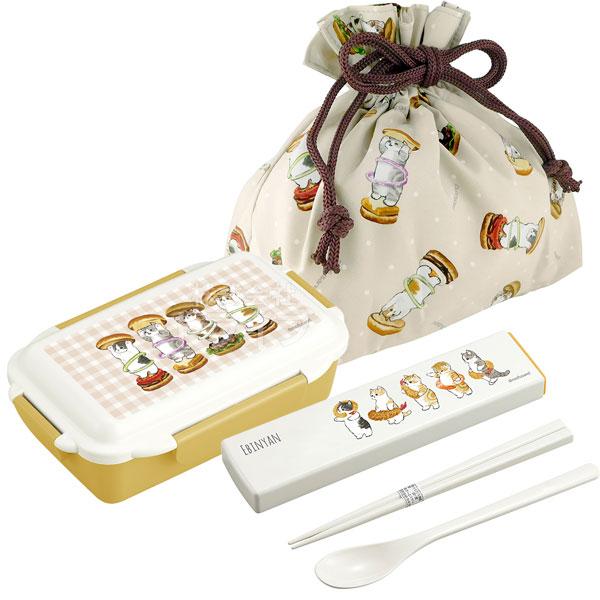 mofusand 4点ロック お弁当箱 500ml コンビ 巾着袋 セット イエロー