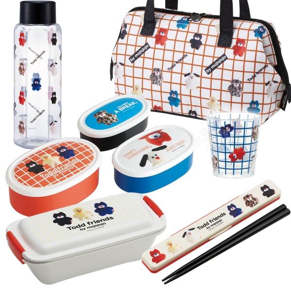 mojojojo お買得６点セット お弁当箱 530ml シール容器3P 箸＆箸箱 がま口型ランチバ...