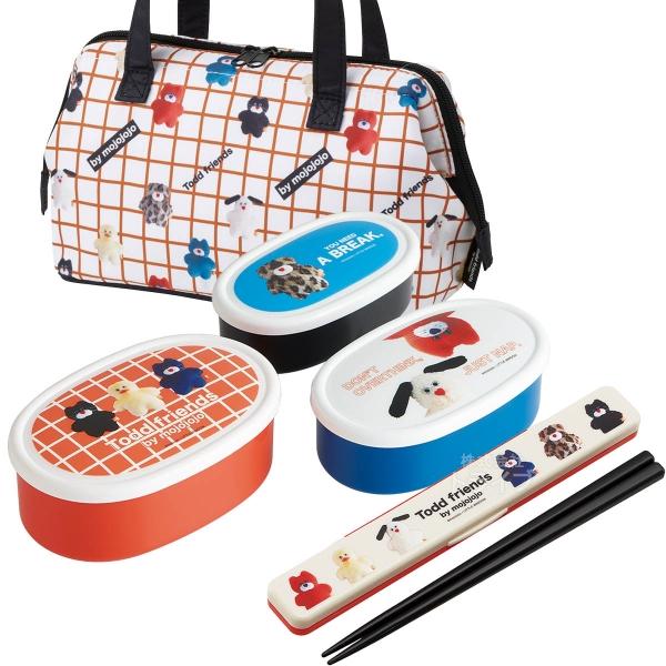 mojojojo シール容器3P 箸＆箸箱 がま口型ランチバッグ セット