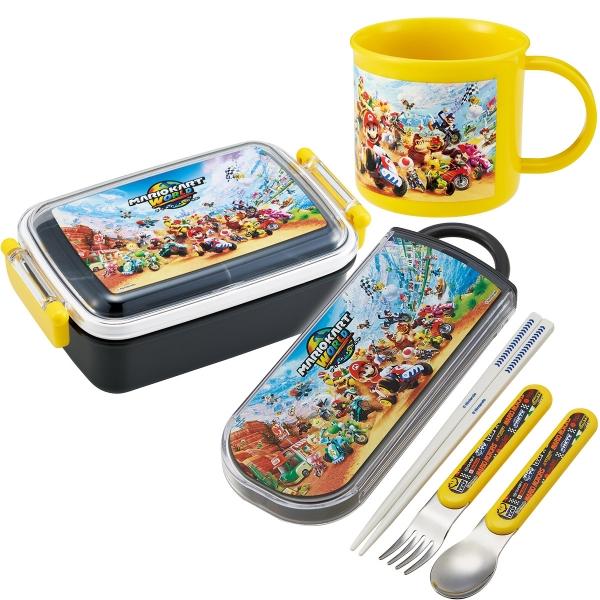 スーパーマリオ マリオカートワールド 角型お弁当箱 450ml トリオ コップセット