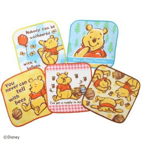 ミニタオル5絵柄組 くまのプーさん オレンジハニー ネコポス対応品 785760