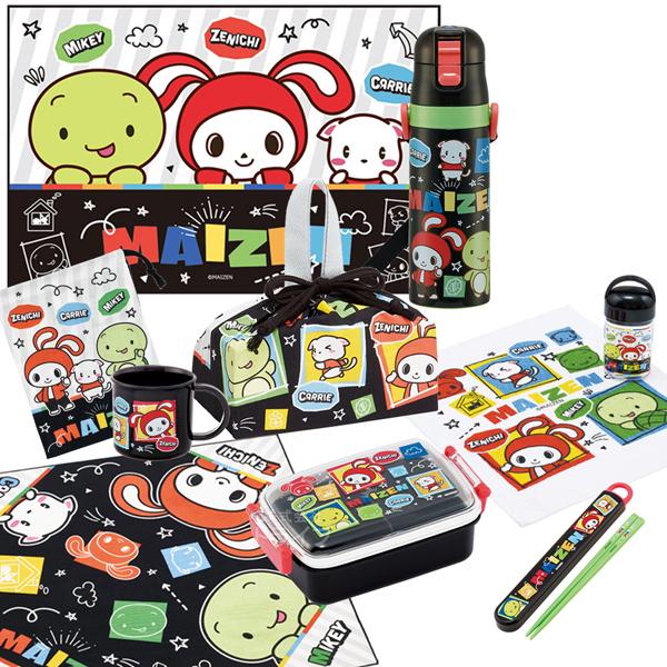 まいぜんシスターズ お買得９点セット 抗菌 角型お弁当箱 450ml 箸＆箸箱 巾着 水筒 コップ ...