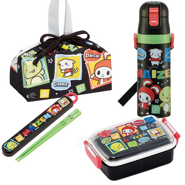 まいぜんシスターズ お買得４点セット 抗菌 角型お弁当箱 450ml 箸＆箸箱 巾着 水筒