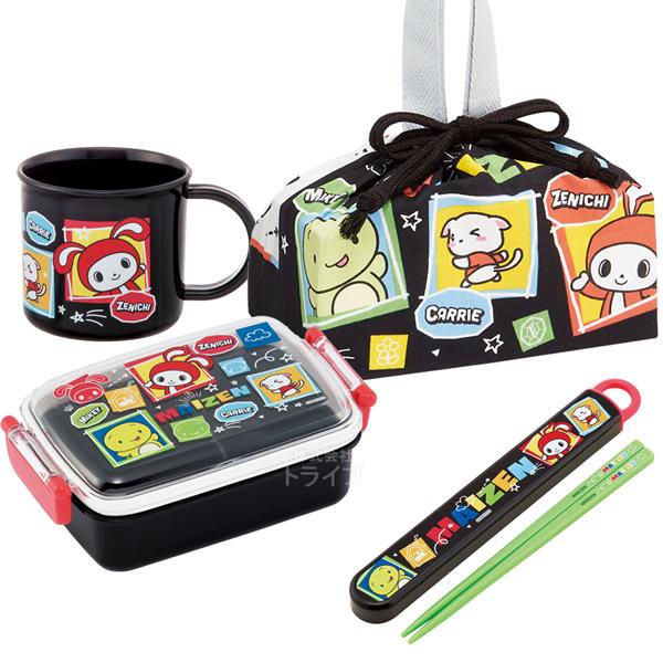 まいぜんシスターズ お買得４点セット 抗菌 角型お弁当箱 450ml 箸＆箸箱 コップ 巾着セット