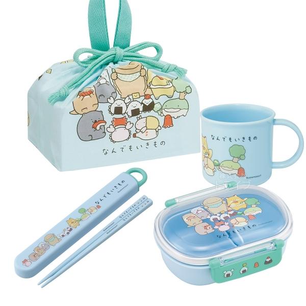 なんでもいきもの お買得４点セット 抗菌 お弁当箱 中子付 360ml 箸＆箸箱 コップ 巾着セット