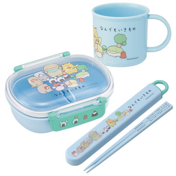 なんでもいきもの 抗菌 お弁当箱 中子付 360ml 箸＆箸箱 コップセット
