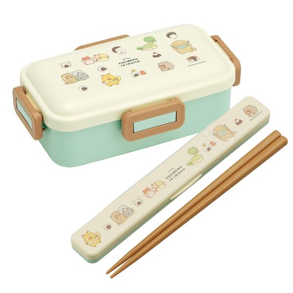 なんでもいきもの 抗菌 ４点ロックお弁当箱 箸＆箸箱 セット