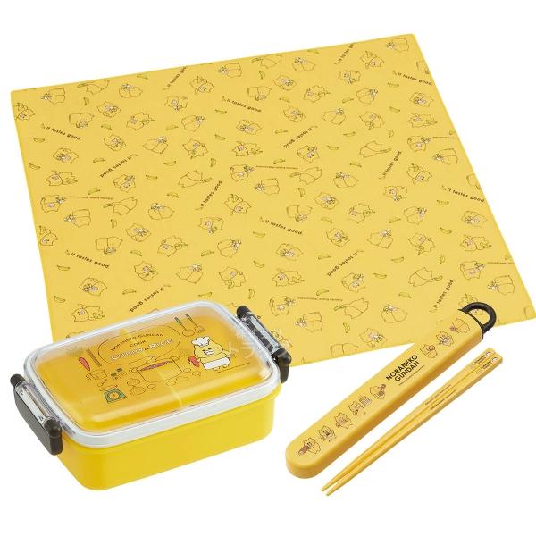 ノラネコぐんだん 抗菌 角型お弁当箱 450ml 箸＆箸箱 ランチクロスセット