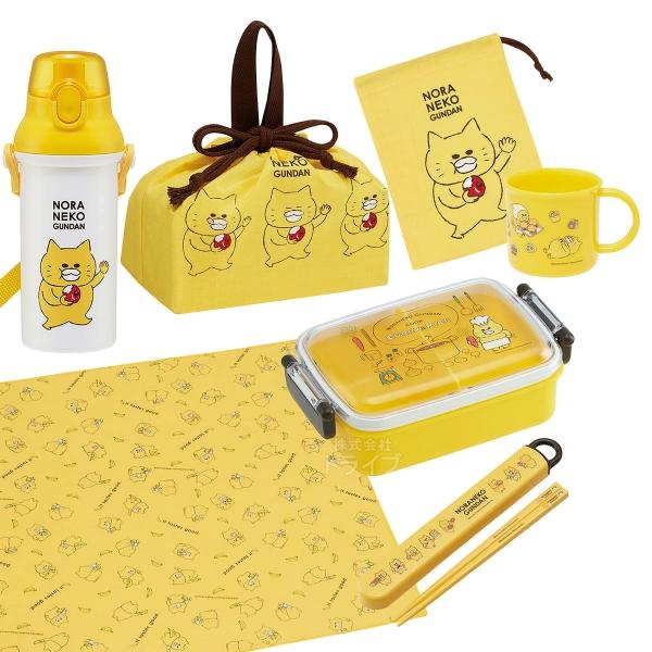 ノラネコぐんだん お買得７点セット 抗菌 角型お弁当箱 450ml 箸＆箸箱 巾着 ランチクロス コ...