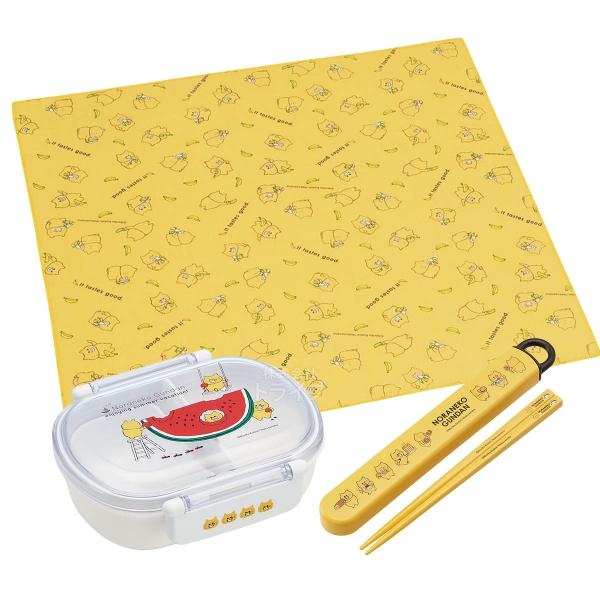 ノラネコぐんだん 抗菌 お弁当箱 中子付 360ml 箸＆箸箱 ランチクロスセット