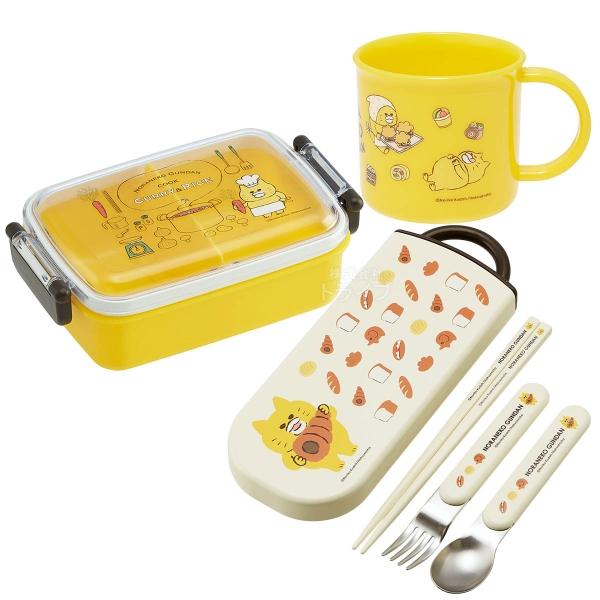 ノラネコぐんだん 抗菌 角型お弁当箱 450ml トリオ コップセット