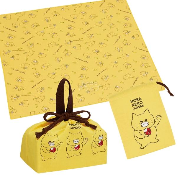 ノラネコぐんだん コップ袋 巾着袋 ランチクロス 布もの ３点セット ネコポス対応品
