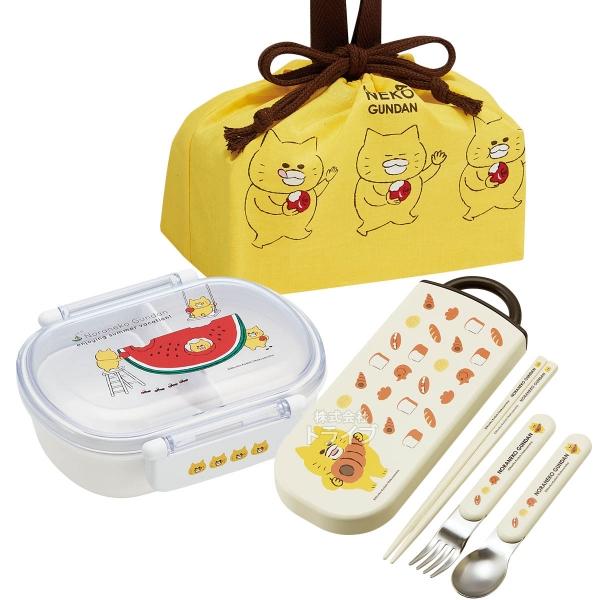 ノラネコぐんだん 抗菌 お弁当箱 中子付 360ml トリオ 巾着セット