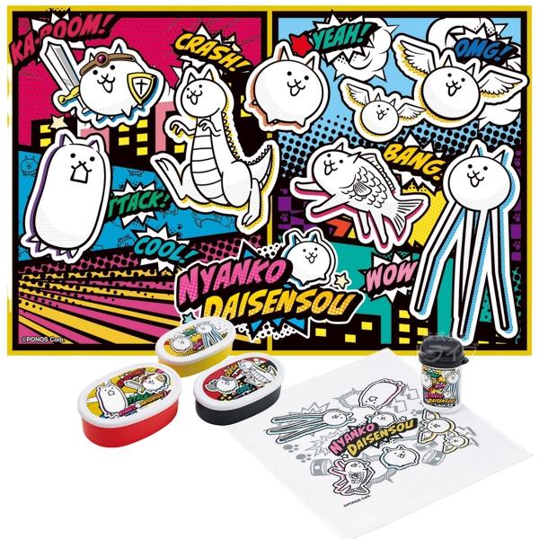 にゃんこ大戦争 26 おでかけ ３点セット レジャーシート おしぼり シール容器３個入