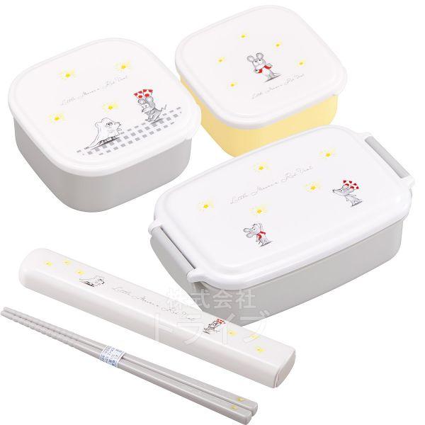 ねずみくんのチョッキ 角型お弁当箱 500ml 箸＆箸箱 シール容器2P セット