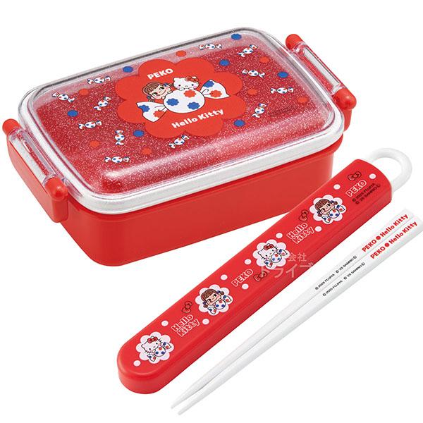 ペコちゃん キティ コラボ 抗菌 角型お弁当箱 450ml 箸＆箸箱 セット