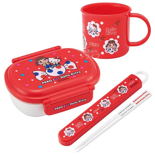 ペコちゃん キティ コラボ 抗菌 お弁当箱 中子付 360ml 箸＆箸箱 コップセット