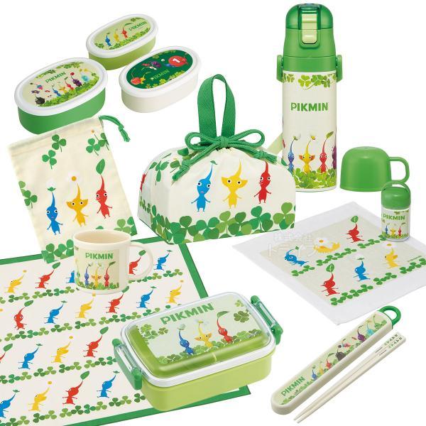 ピクミン お買得９点セット 抗菌 角型お弁当箱 450ml 箸＆箸箱 巾着 2WAY水筒 コップ コ...