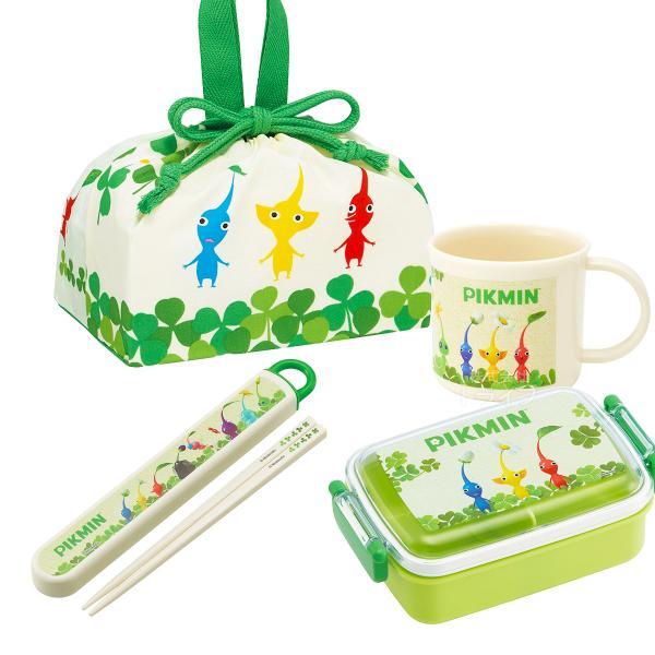 ピクミン お買得４点セット 抗菌 角型お弁当箱 450ml 箸＆箸箱 コップ 巾着セット