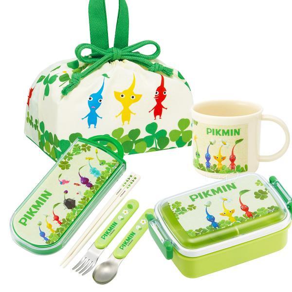 ピクミン お買得４点セット 抗菌 角型お弁当箱 450ml トリオ コップ 巾着セット