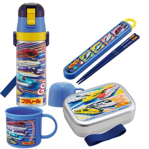 プラレール 25 お買得４点セット アルミお弁当箱 370ml 箸＆箸箱 コップ 2WAY水筒