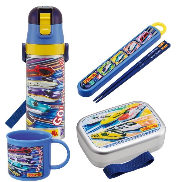プラレール 25 お買得４点セット アルミお弁当箱 370ml 箸＆箸箱 コップ 水筒