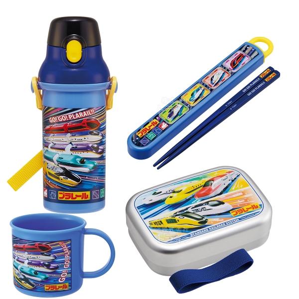 プラレール 25 お買得４点セット アルミお弁当箱 370ml 箸＆箸箱 コップ プラ水筒