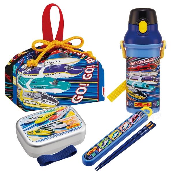 プラレール 25 お買得４点セット アルミお弁当箱 370ml 箸＆箸箱 巾着 プラ水筒