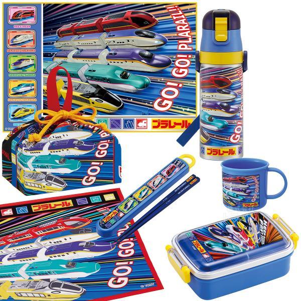 プラレール 25 お買得７点セット 抗菌 お弁当箱 角型 450ml 箸＆箸箱 コップ 水筒 巾着 ...