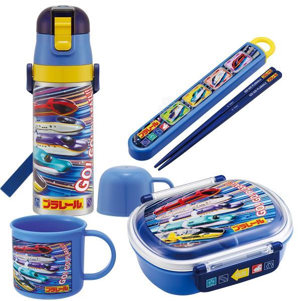 プラレール 25 お買得４点セット 抗菌 お弁当箱 中子付 360ml 箸＆箸箱 コップ 2WAY水...