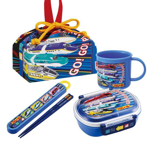 プラレール 25 お買得４点セット 抗菌 お弁当箱 中子付 360ml 箸＆箸箱 コップ 巾着セット