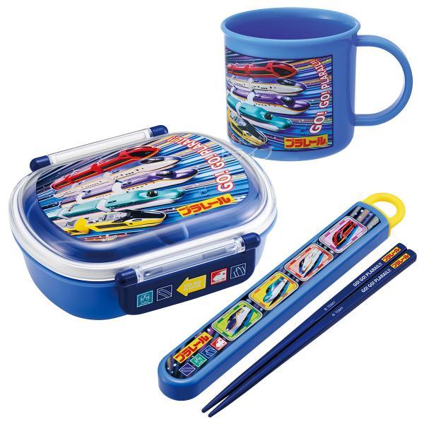 プラレール 25 抗菌 お弁当箱 中子付 360ml 箸＆箸箱 コップセット