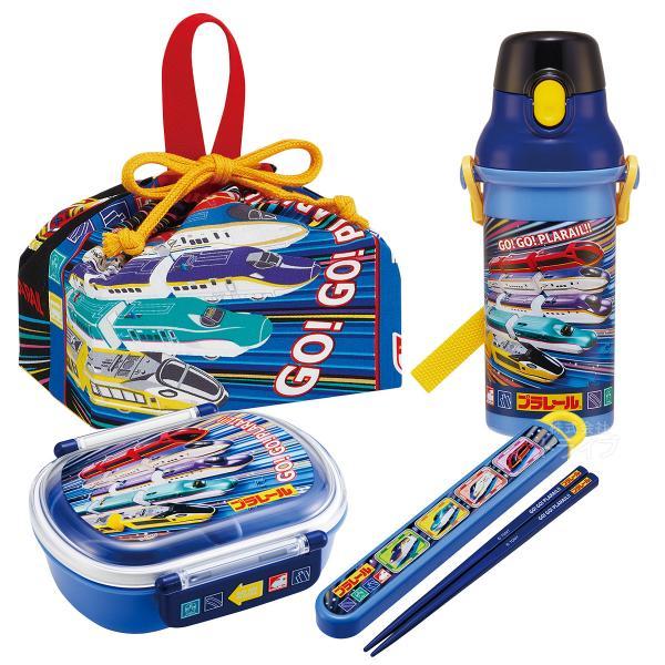 プラレール 25 お買得４点セット 抗菌 お弁当箱 中子付 360ml 箸＆箸箱 巾着 プラ水筒