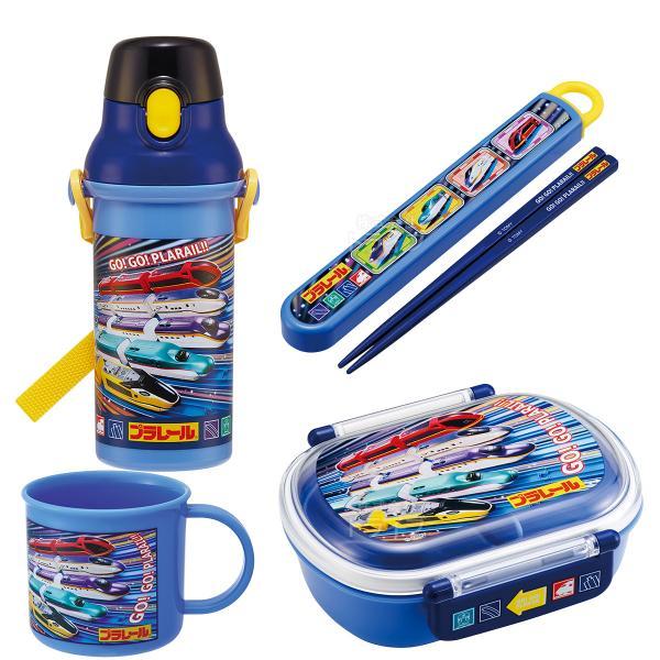 プラレール 25 お買得４点セット 抗菌 お弁当箱 中子付 360ml 箸＆箸箱 コップ プラ水筒