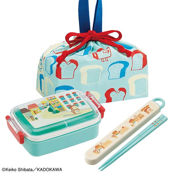 パンどろぼう 抗菌 角型お弁当箱 450ml 箸＆箸箱 巾着セット